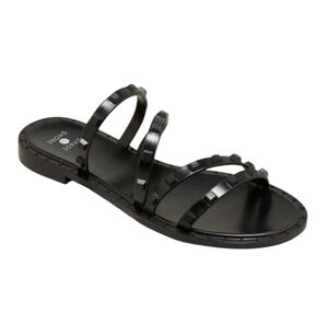 Shade & Shore Black Jelly Slide On Sandals